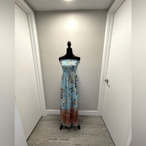 Angie light blue multi design tube top dress Size S